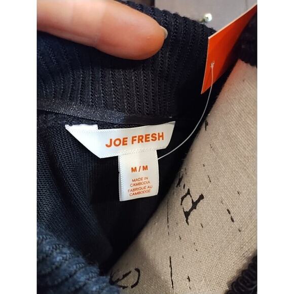 NWT Joe Fresh Long Balloon Sleeve Midi Sweater belted Dress Black Medium NEW - Picture 5 of 7